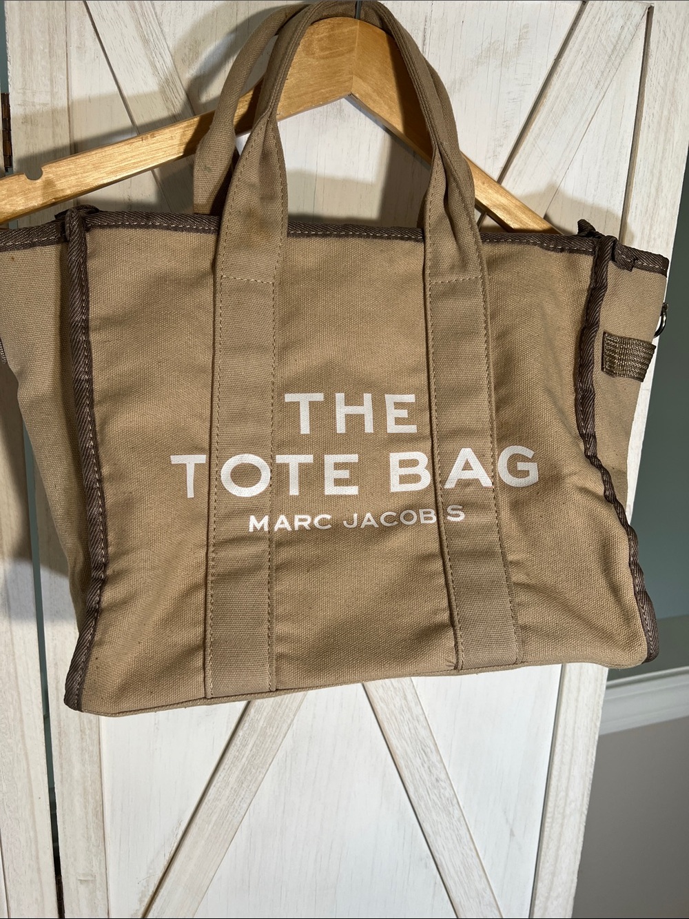 Marc Jacobs Tan Canvas 'The Tote Bag' with Brown Trim